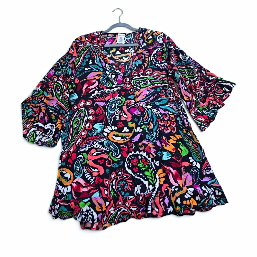 Anne Cole Paisley One Piece Swimsuit XL & Cover Up M/L Set